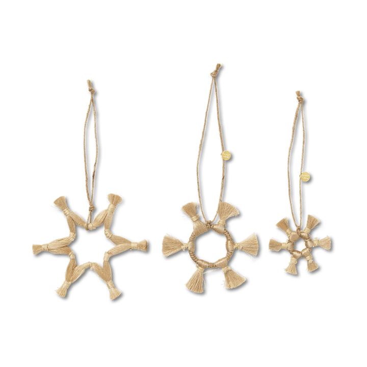 Set de 3 adornos para árbol de navidad Ferm Living Jute Stars - Natural - Ferm Living