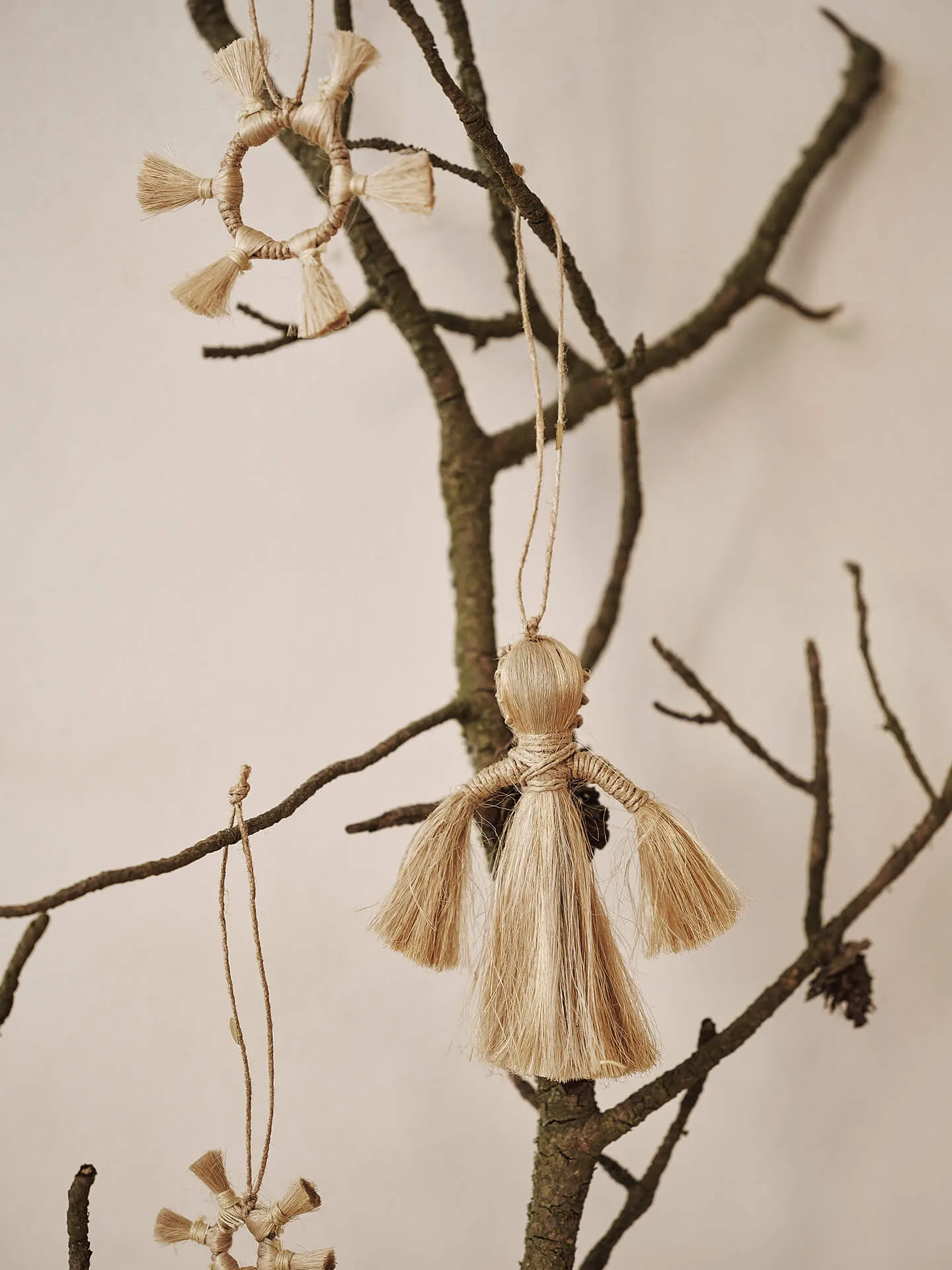 Set de 3 adornos para árbol de navidad Ferm Living Jute Stars, Natural Ferm Living