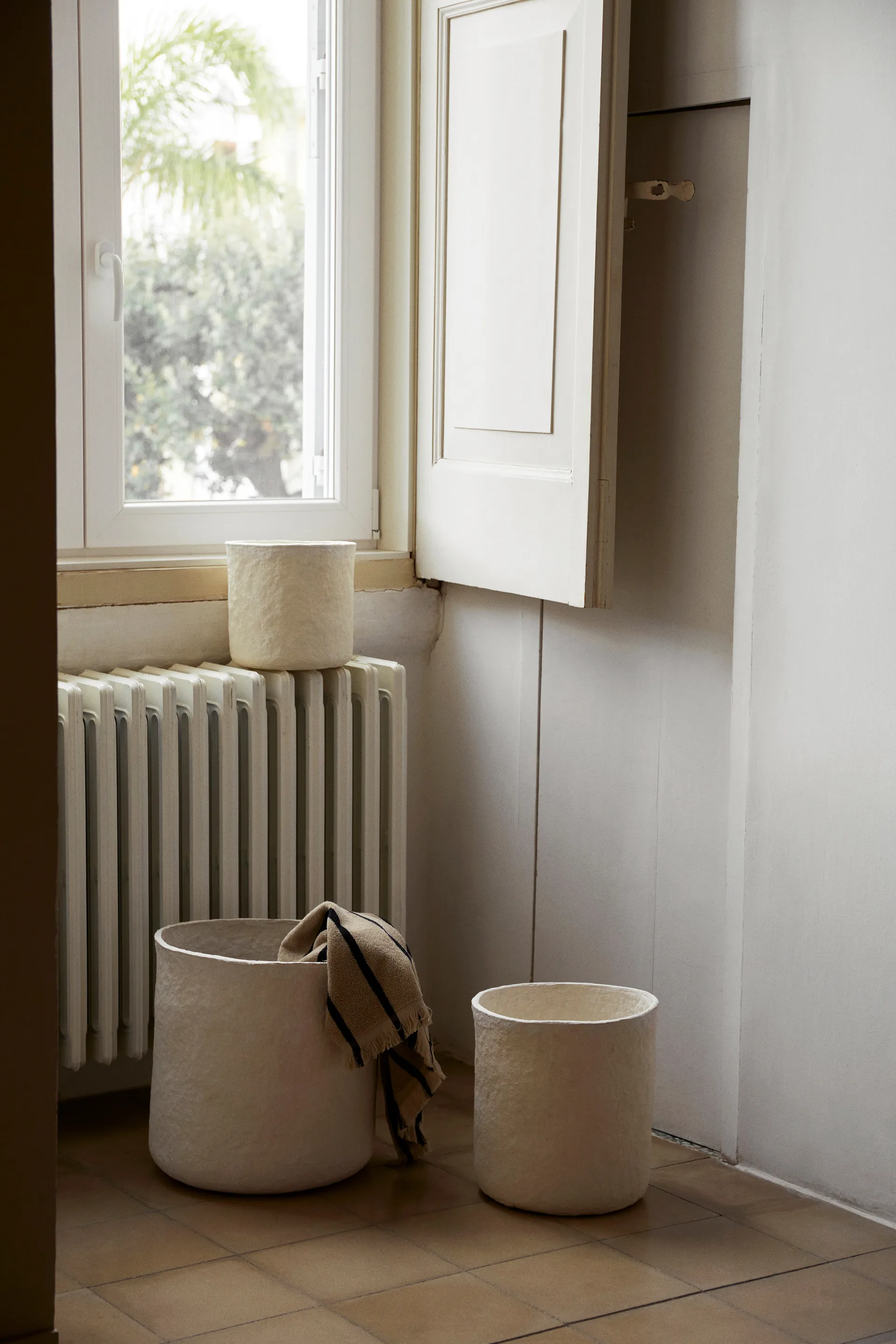 Set de 3 cestas de almacenaje Vary, White Ferm Living