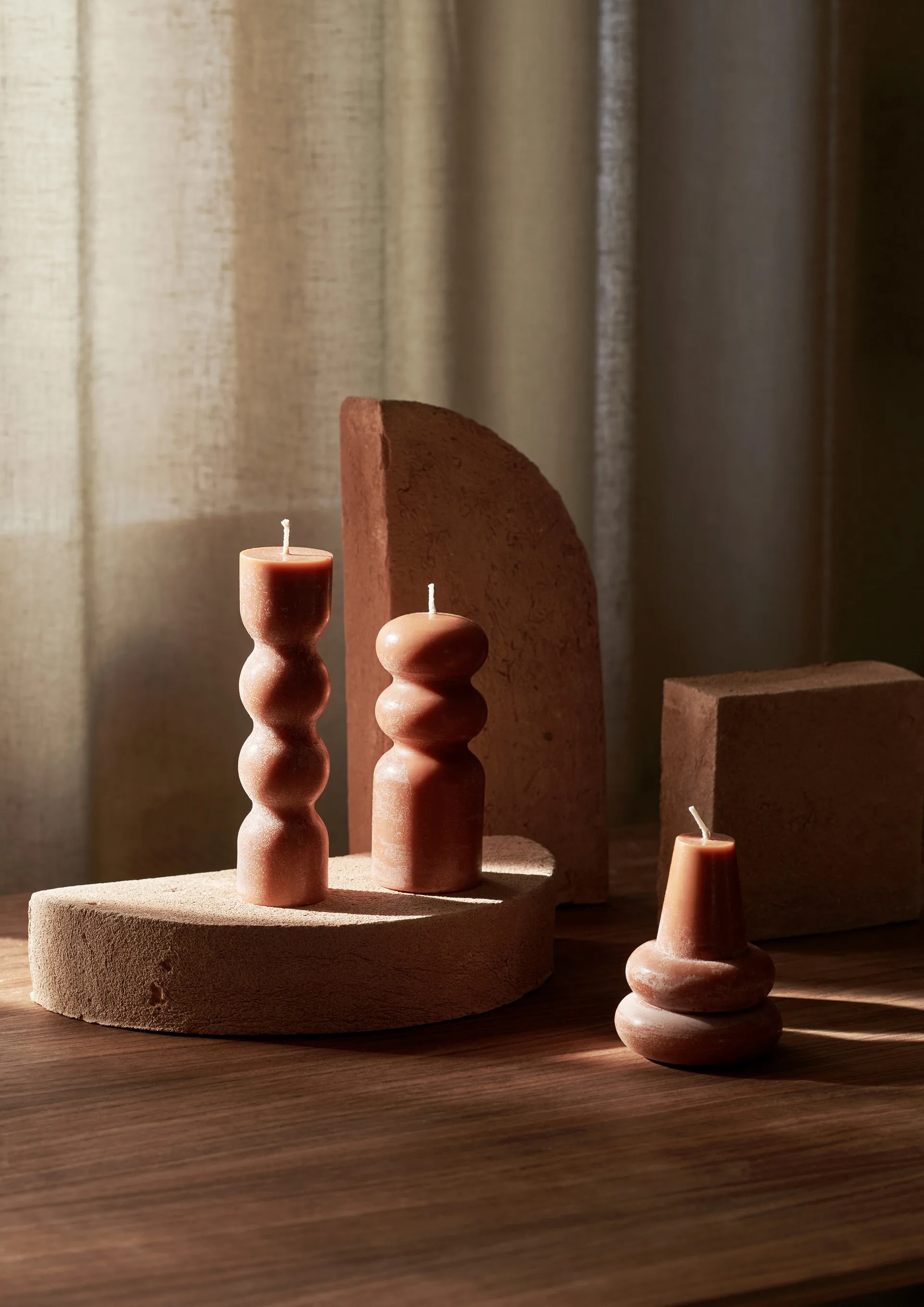 Set de 3 velas Torno Ø4 cm, Amber Ferm Living