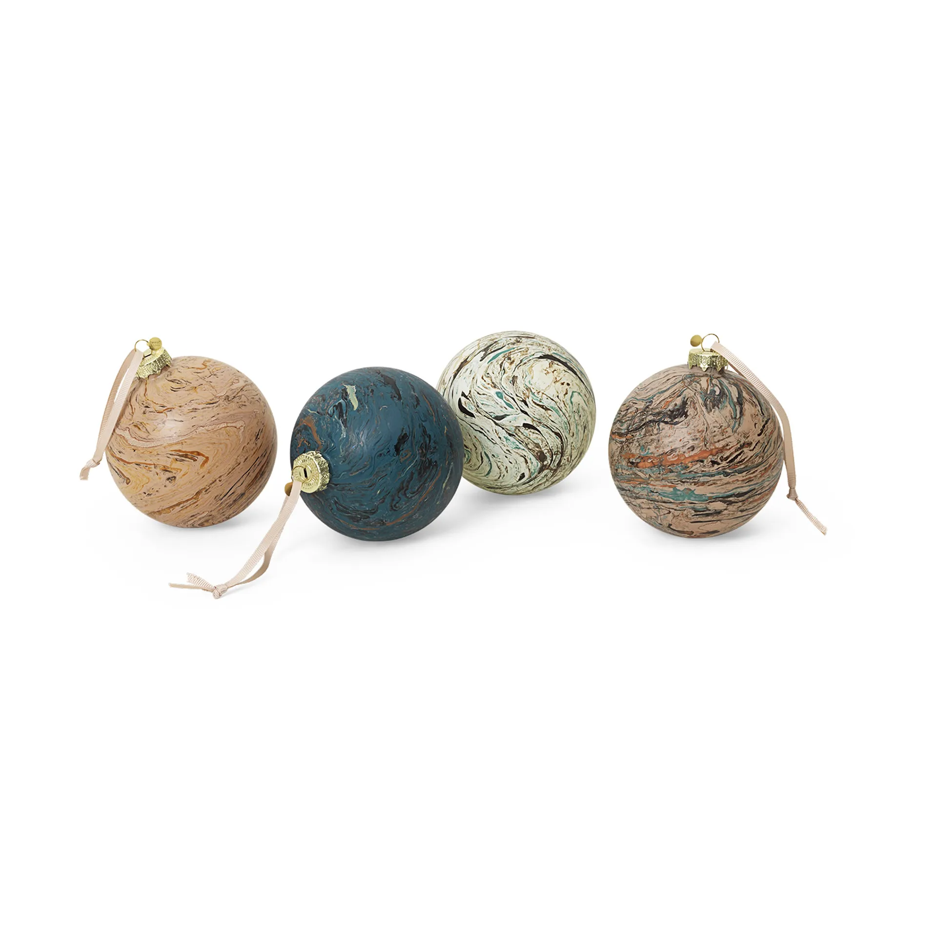 Set de 4 bolas decorativas Marble mixed, Large Ferm Living