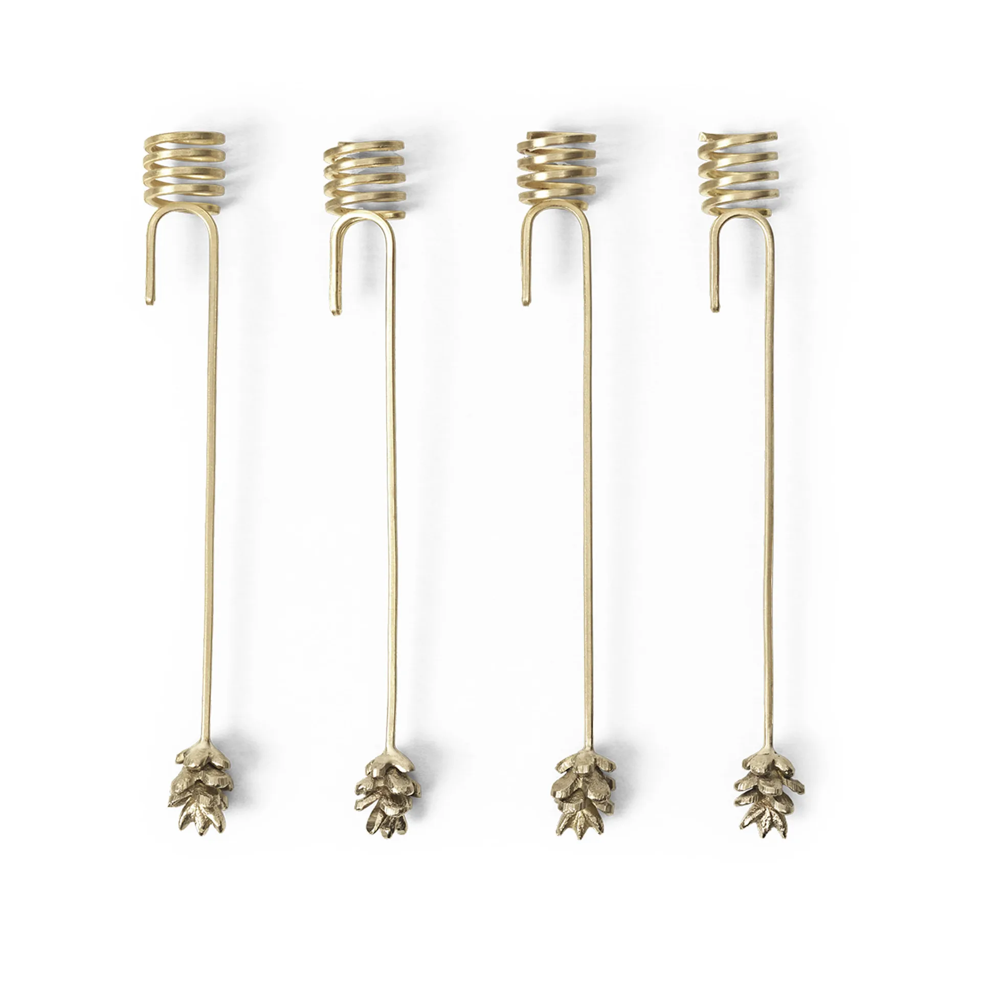 Set de 4 portavelas para árbol de Navidad Forest, Brass Ferm Living