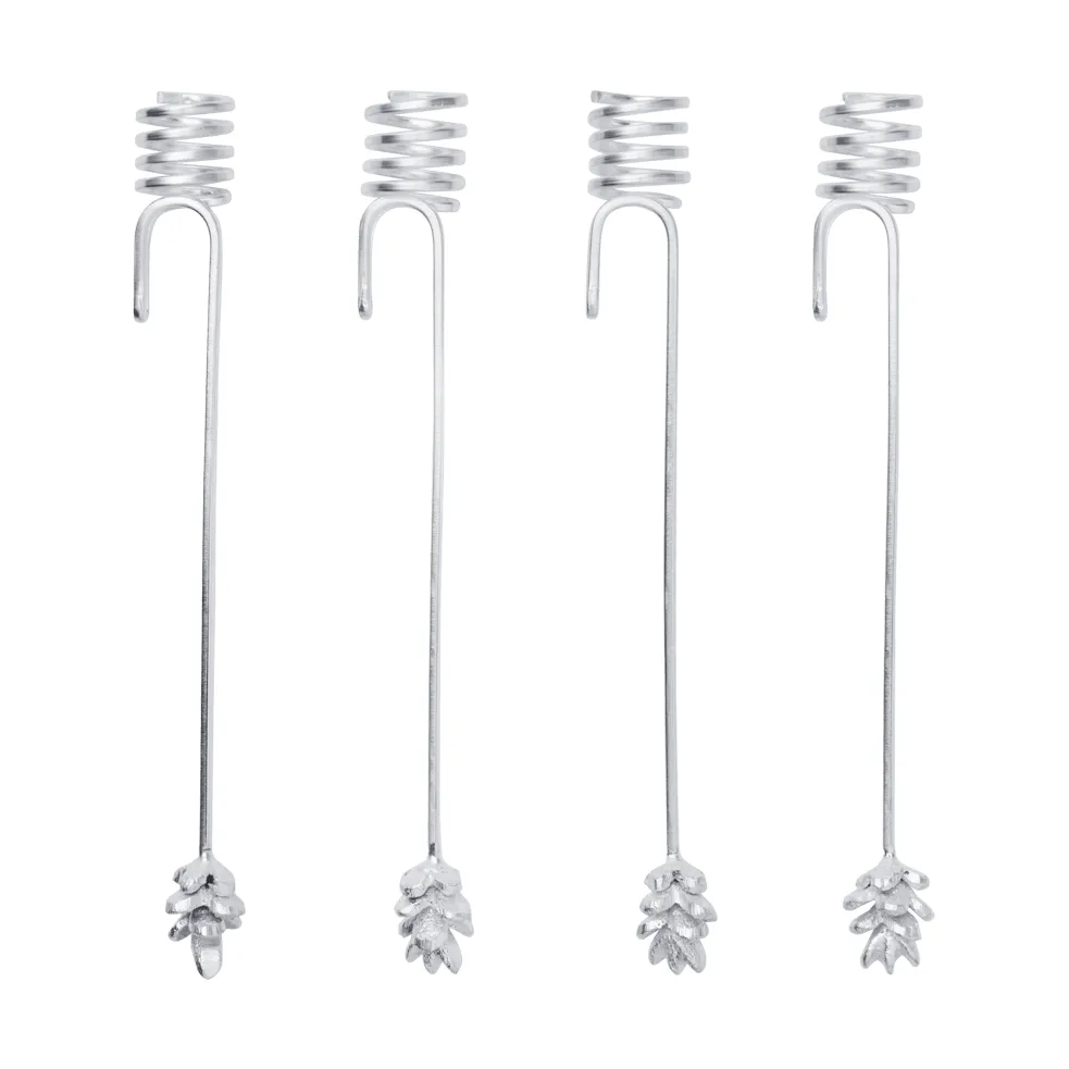 Set de 4 portavelas para árbol de Navidad Forest, Plata Ferm Living