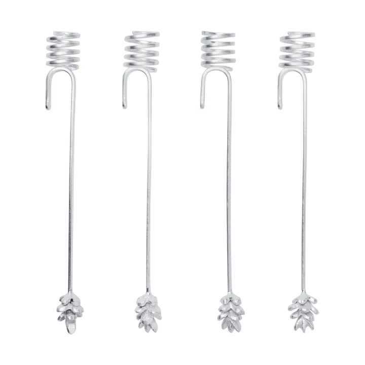 Set de 4 portavelas para árbol de Navidad Forest - Plata - Ferm Living