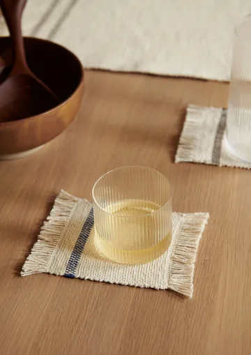 Set de 4 posavasos Savor 10x14 cm - Off-white/Blue - Ferm Living