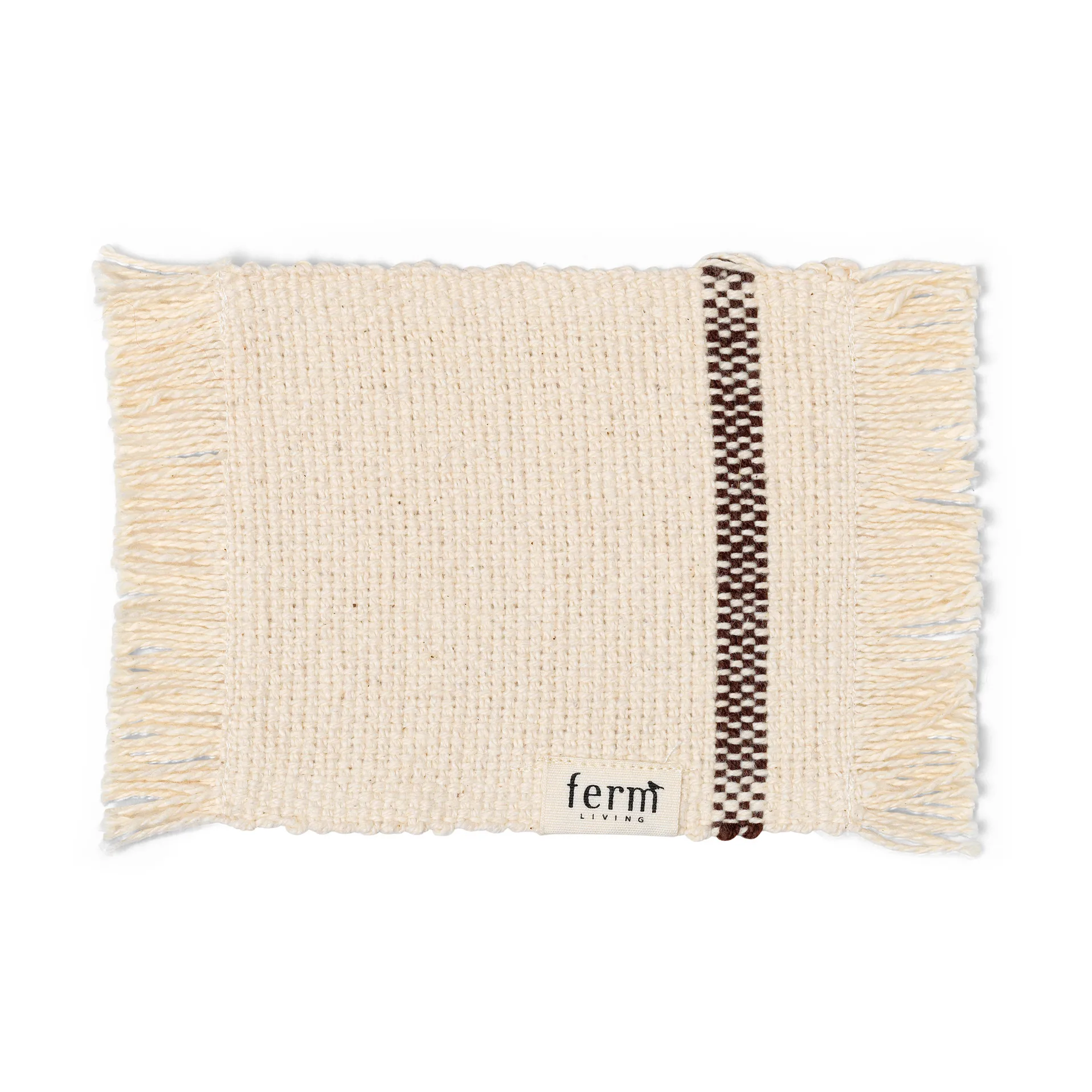 Set de 4 posavasos Savor 10x14 cm, Off-white/Chocolate Ferm Living