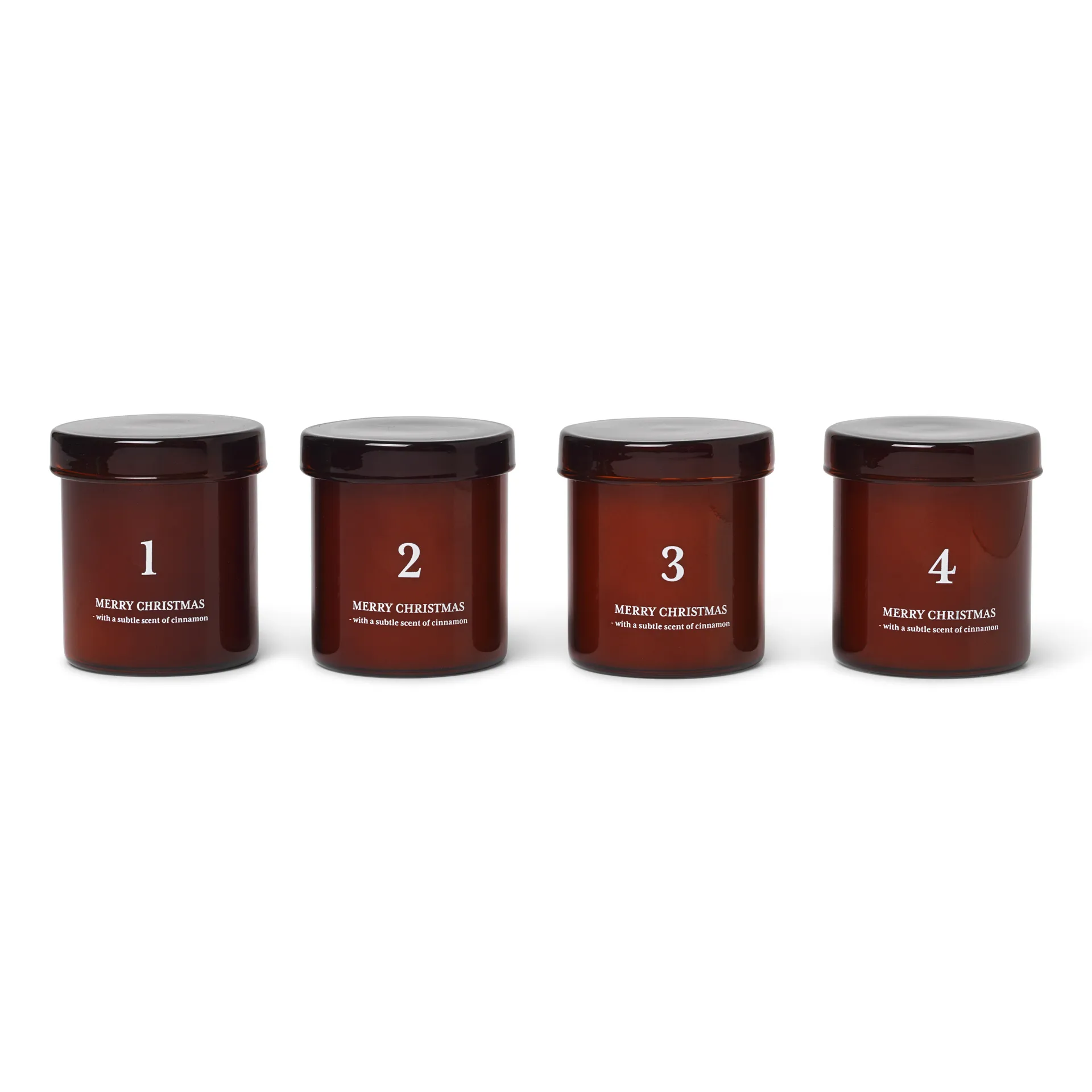Set de 4 velas perfumadas de Adviento Ferm Living, marrón rojizo Ferm Living