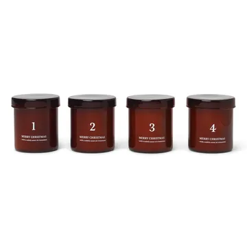 Set de 4 velas perfumadas de Adviento Ferm Living - marrón rojizo - Ferm Living