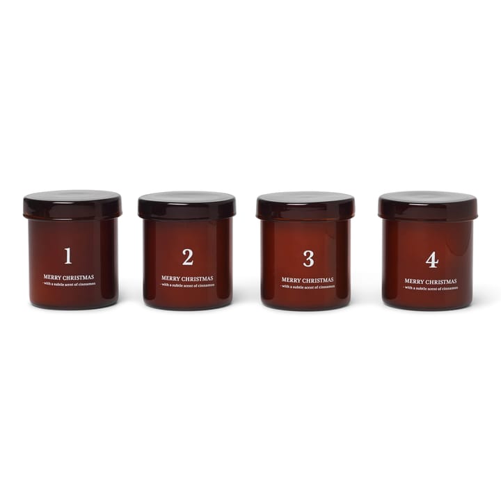 Set de 4 velas perfumadas de Adviento Ferm Living - marrón rojizo - ferm LIVING
