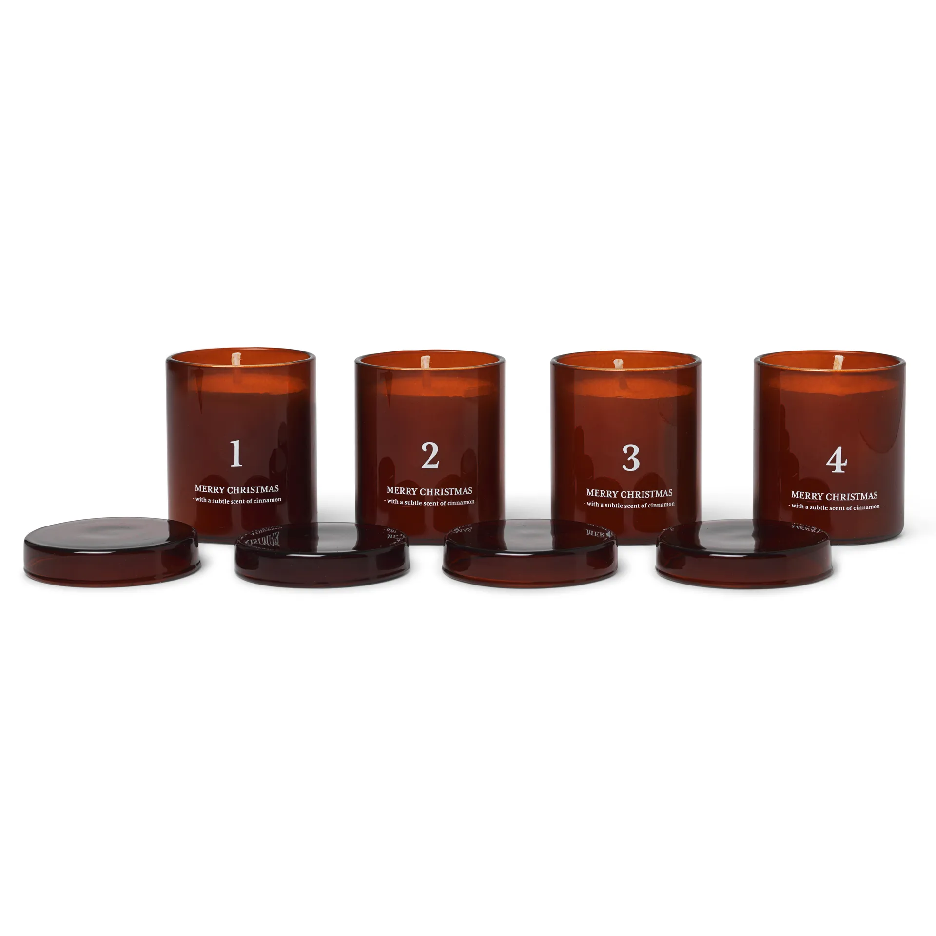 Set de 4 velas perfumadas de Adviento Ferm Living, marrón rojizo Ferm Living
