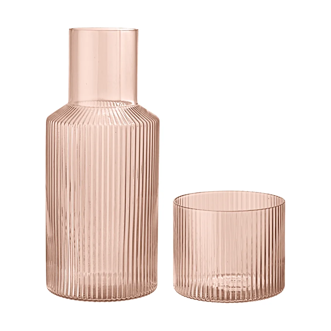 Set de jarra y vaso Ripple small, Blush Ferm Living