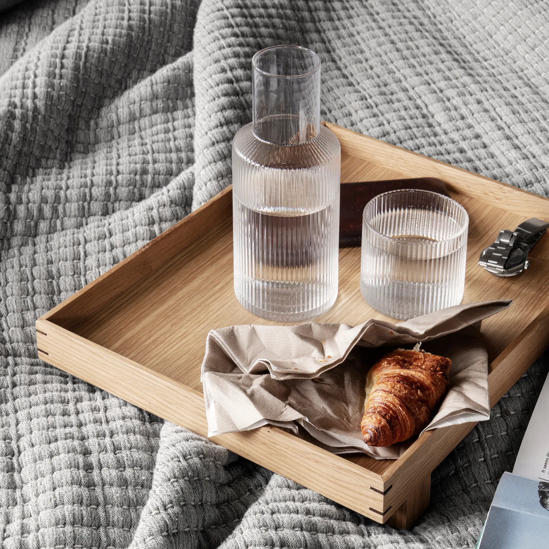 Set de jarra y vaso Ripple small, clara Ferm Living