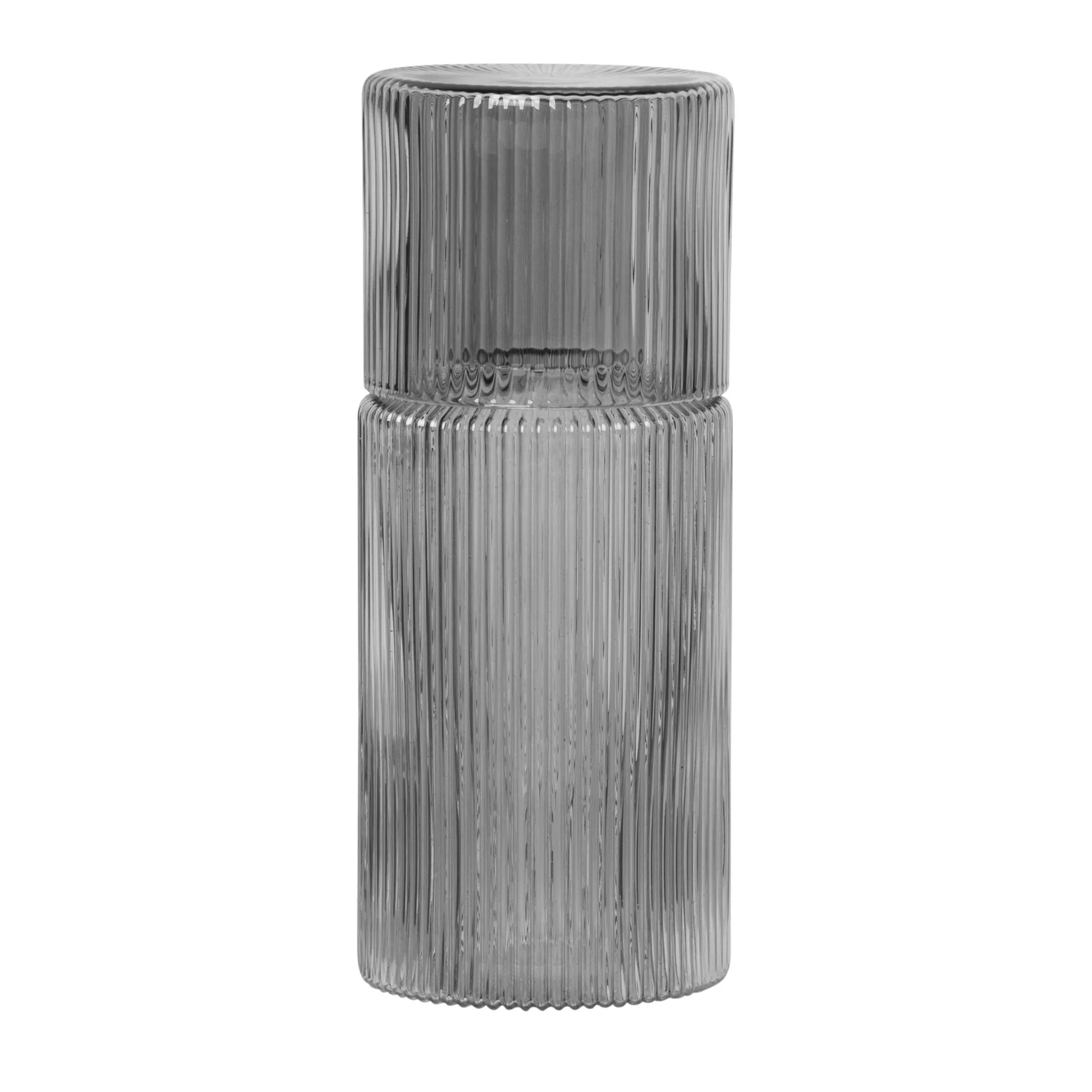 Set de jarra y vaso Ripple small, smoked grey Ferm Living