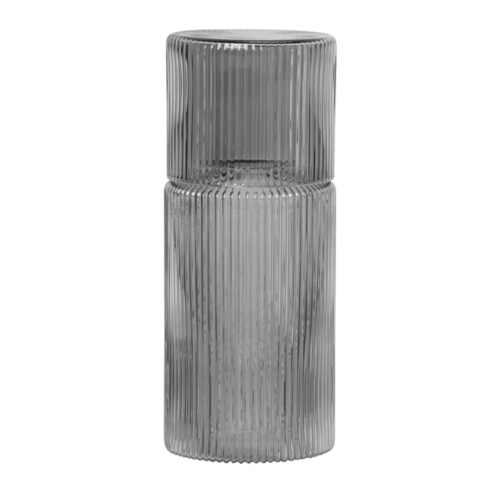 Set de jarra y vaso Ripple small, smoked grey Ferm Living