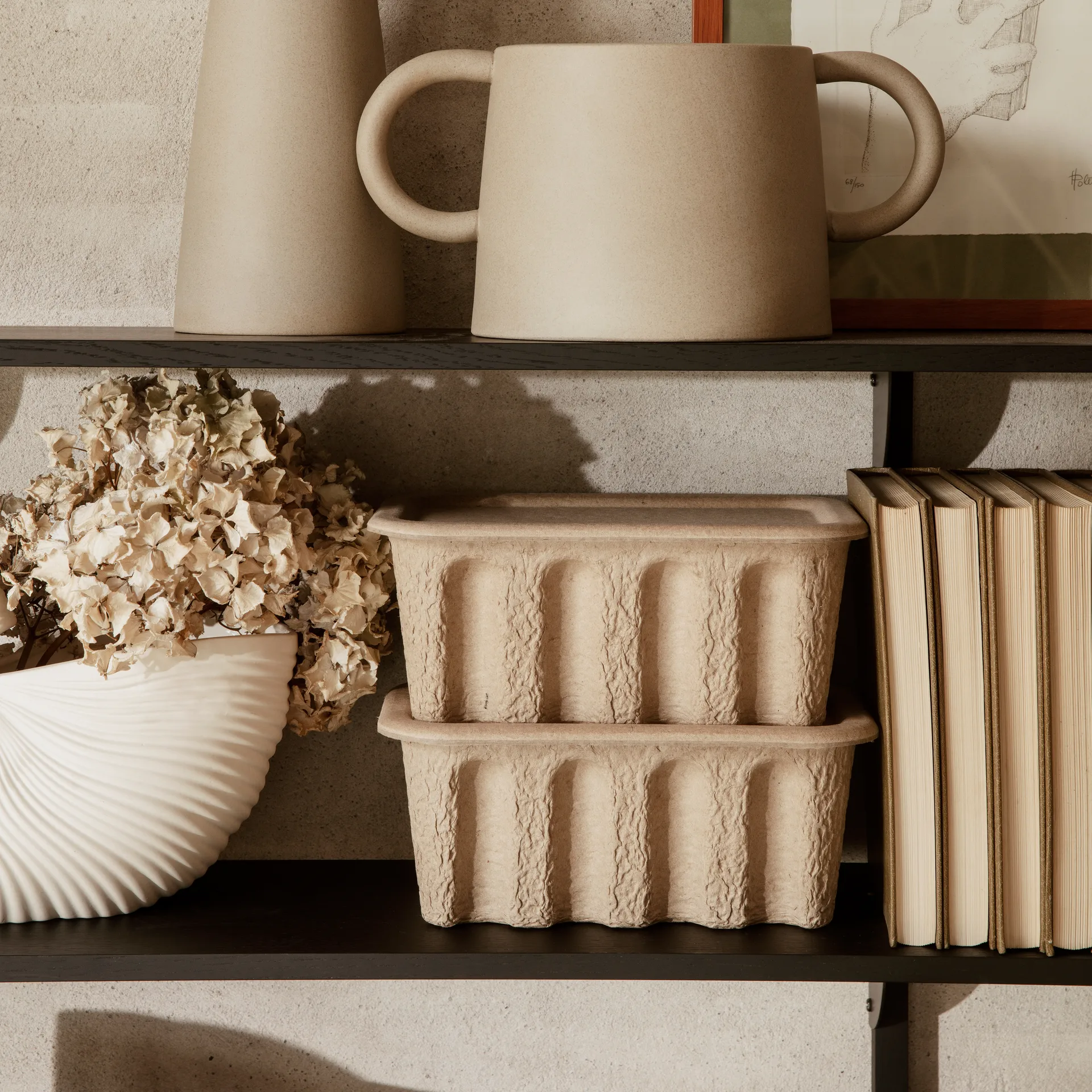 Setd e 2 cajas de almacenaje Ferm Caja papel pequeñas, marrón Ferm Living