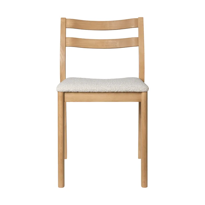 Silla Boda - Asiento tapizado rugged bouclé, roble natural - Ferm Living