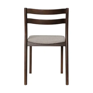 Silla Boda - Asiento tapizado rugged bouclé, roble teñido oscuro-natural - Ferm Living