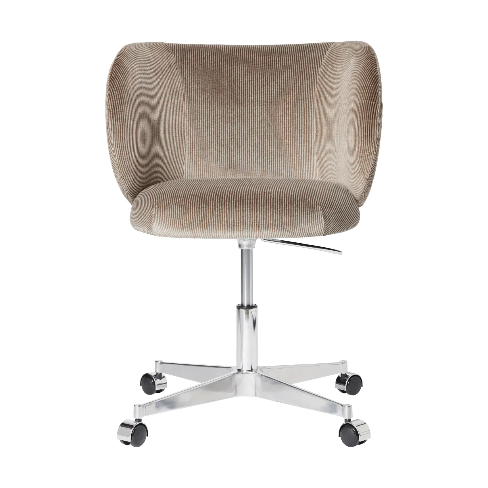 Silla de comedor con ruedas Rico Devoré Velvet, Flint Grey Ferm Living