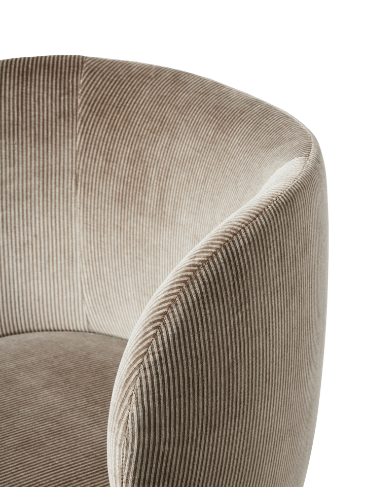 Silla de comedor con ruedas Rico Devoré Velvet, Flint Grey Ferm Living