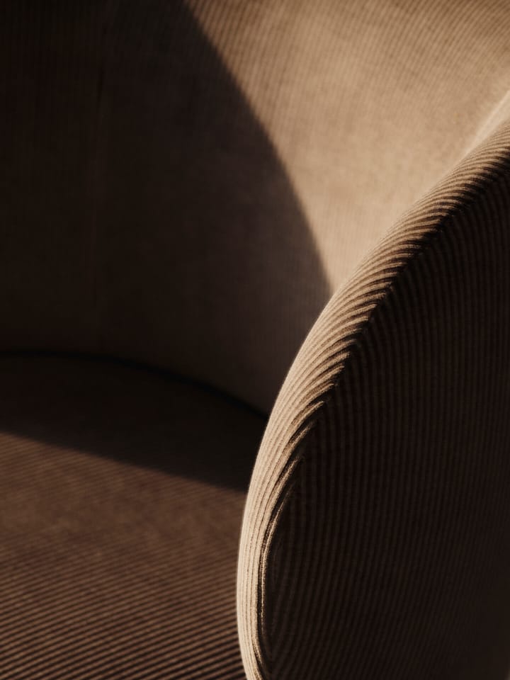Silla de comedor con ruedas Rico Devoré Velvet, Flint Grey Ferm Living