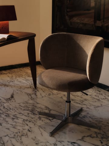 Silla de comedor con ruedas Rico Devoré Velvet - Flint Grey - Ferm Living