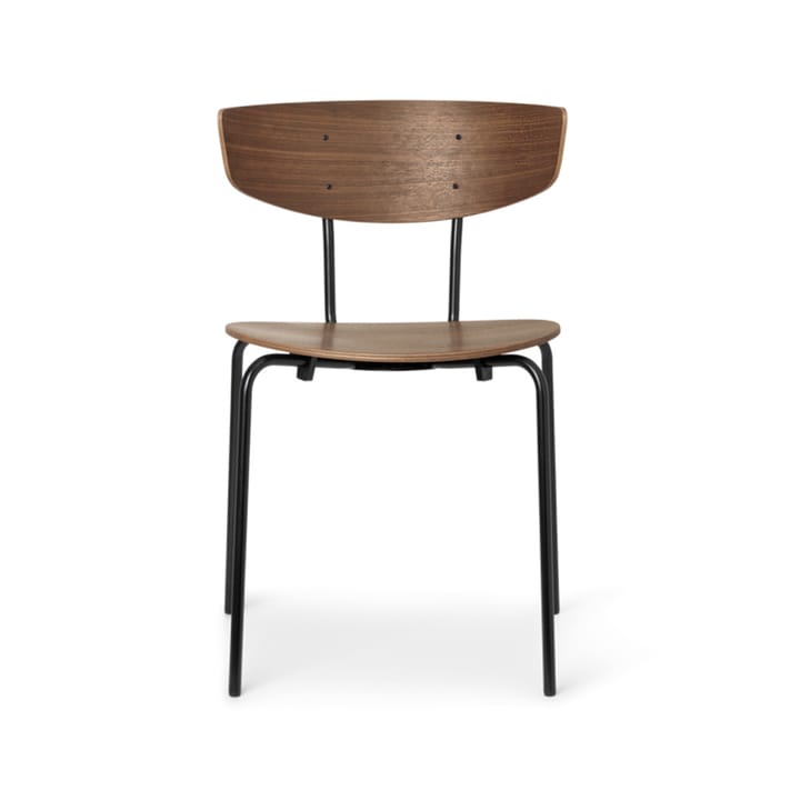 Silla Herman - Walnut, base de acero en color negro - Ferm LIVING