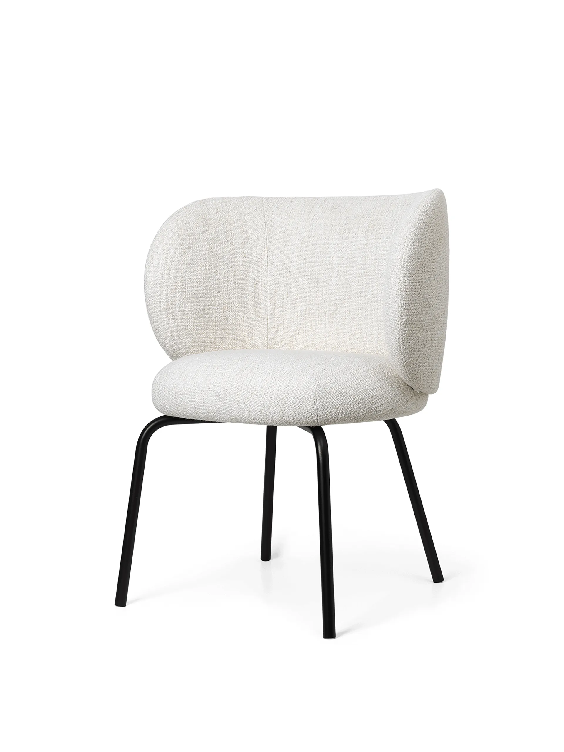 Silla Rico dining chair bouclé, Off-white-black Ferm Living