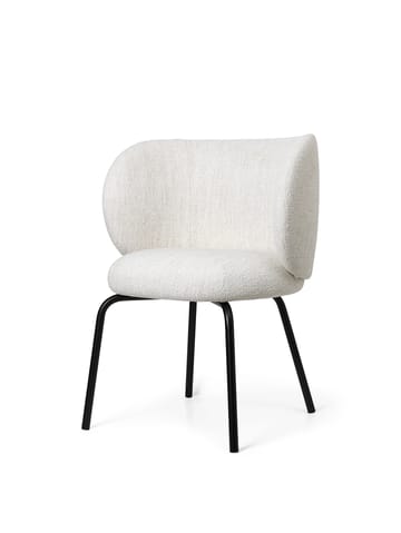 Silla Rico dining chair bouclé - Off-white-black - ferm LIVING