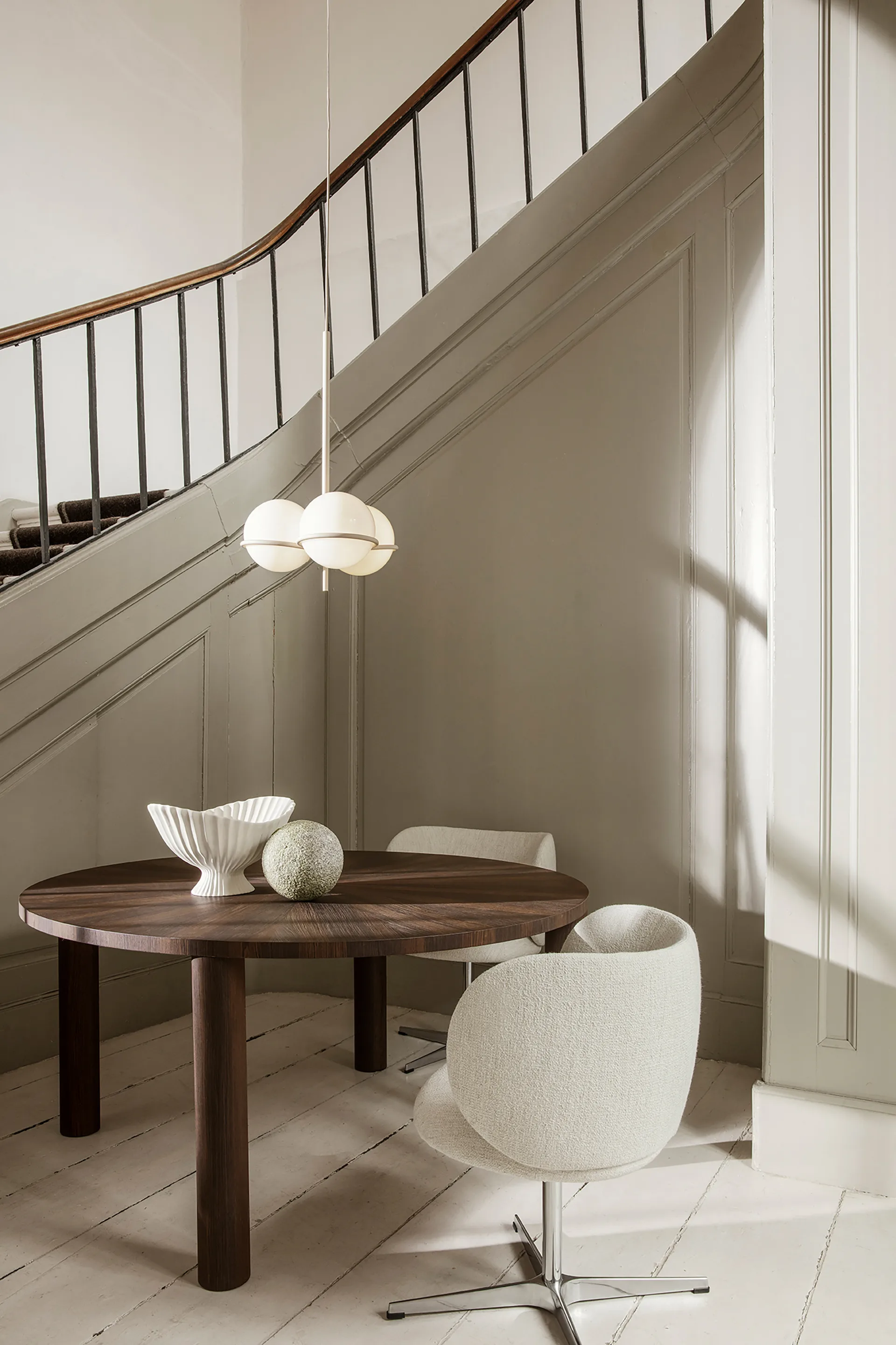 Silla Rico dining chair swivel bouclé, Off-white Ferm Living