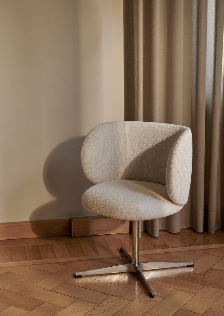 Silla Rico dining chair swivel bouclé, Off-white Ferm Living
