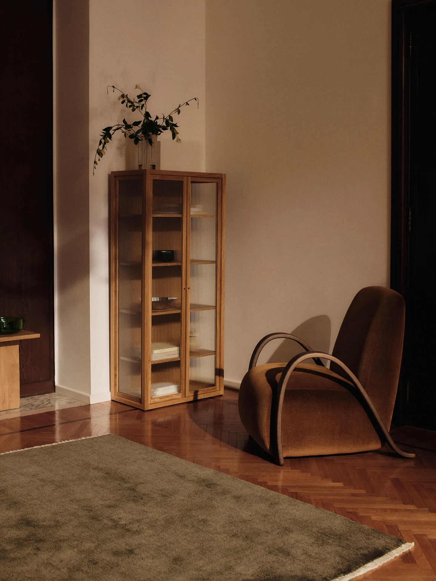 Sillón Buur lounge devoré velvet, Rust Ferm Living