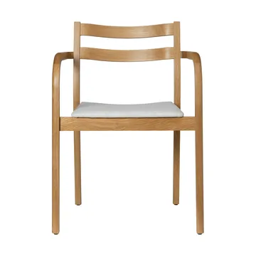 Sillón con reposabrazos Boda - Asiento tapizado, natural oak-off-white - Ferm Living