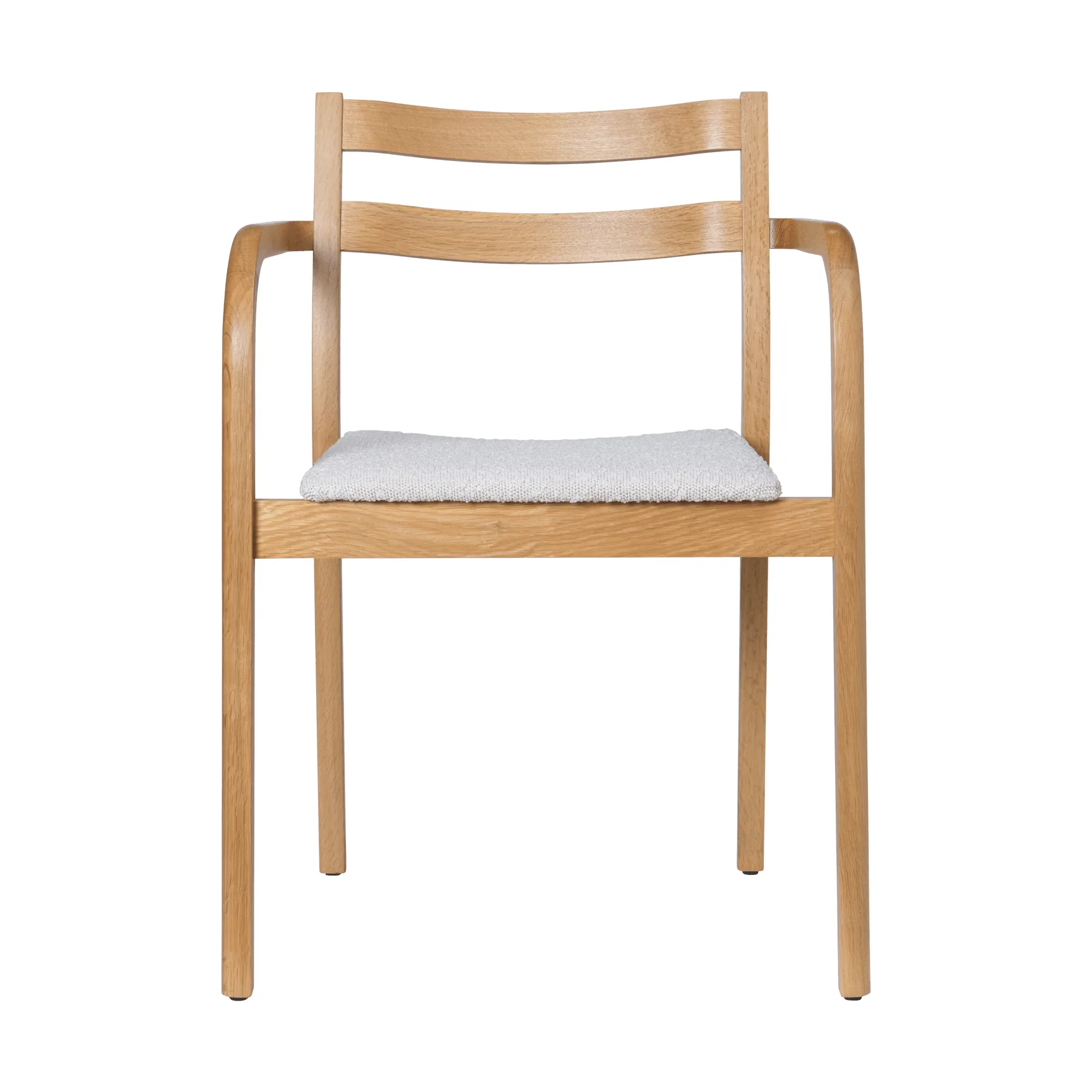 Sillón con reposabrazos Boda, Asiento tapizado rugged bouclé, natural-off-white Ferm Living