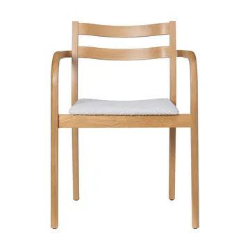 Sillón con reposabrazos Boda - Asiento tapizado rugged bouclé, natural-off-white - Ferm Living