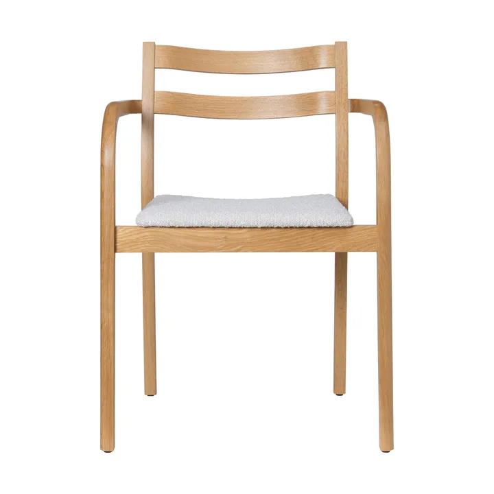 Sillón con reposabrazos Boda - Asiento tapizado rugged bouclé, natural-off-white - Ferm Living