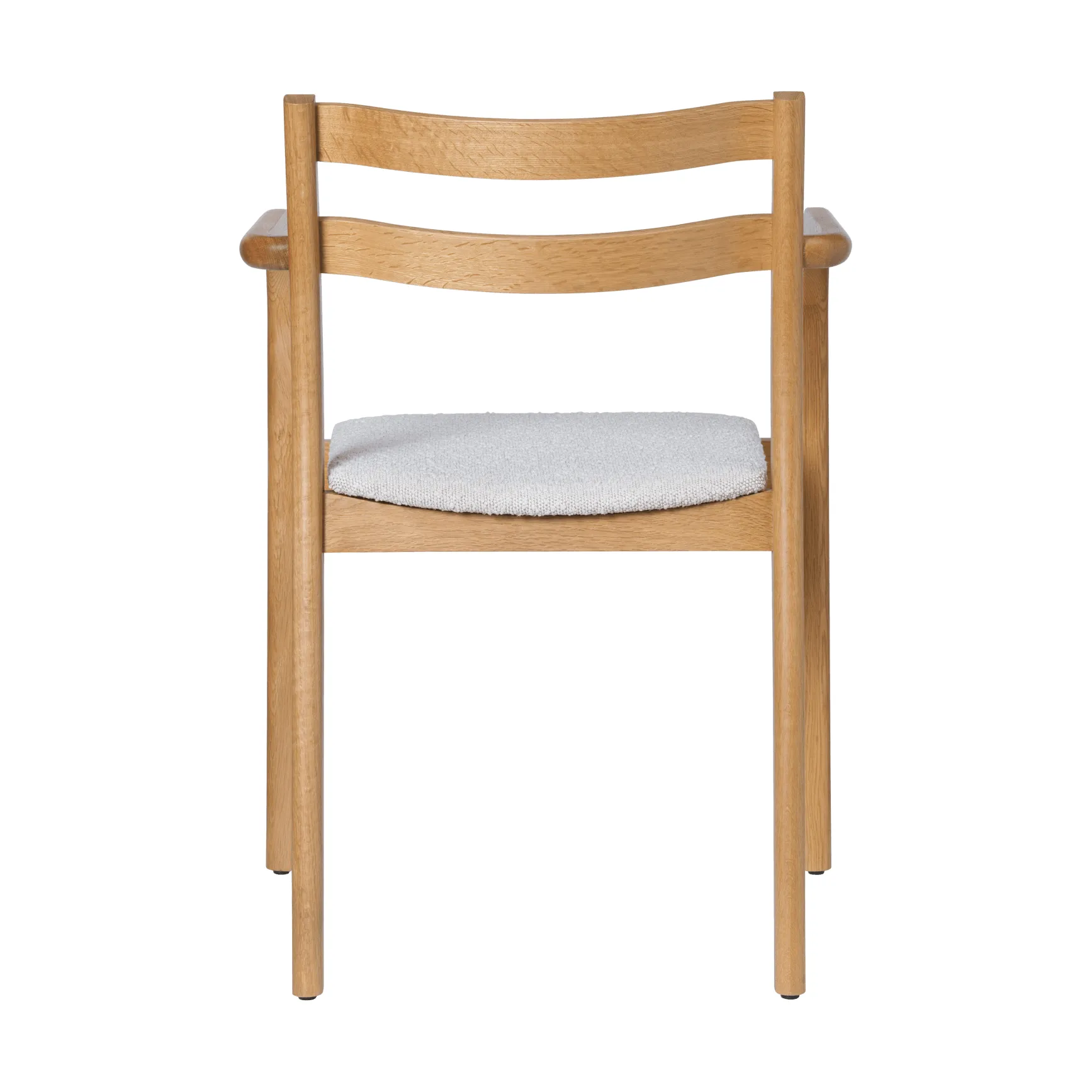 Sillón con reposabrazos Boda, Asiento tapizado rugged bouclé, natural-off-white Ferm Living