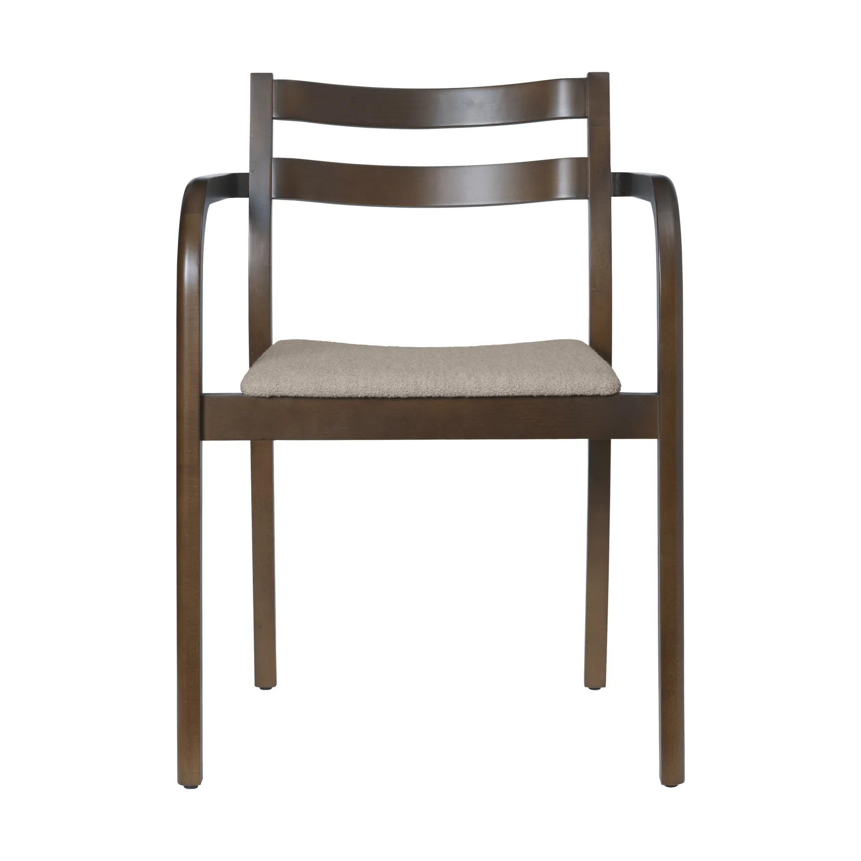 Sillón con reposabrazos Boda, Asiento tapizado soft bouclé, dark stained beech-natural Ferm Living