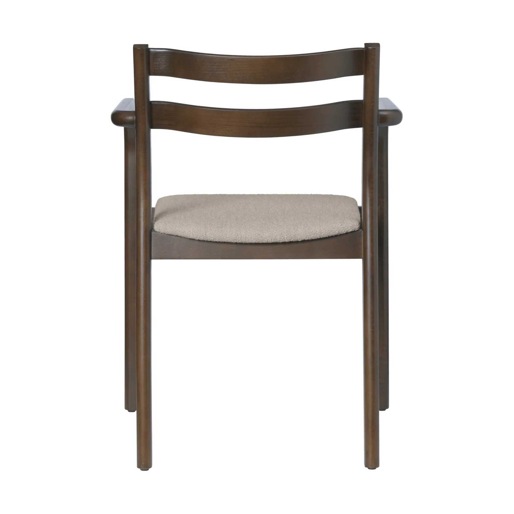 Sillón con reposabrazos Boda, Asiento tapizado soft bouclé, dark stained beech-natural Ferm Living