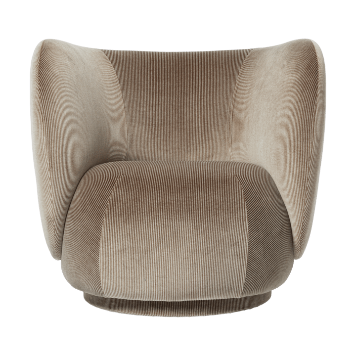 Sillón lounge Rico giratorio - Devoré velvet-Flint grey - Ferm Living