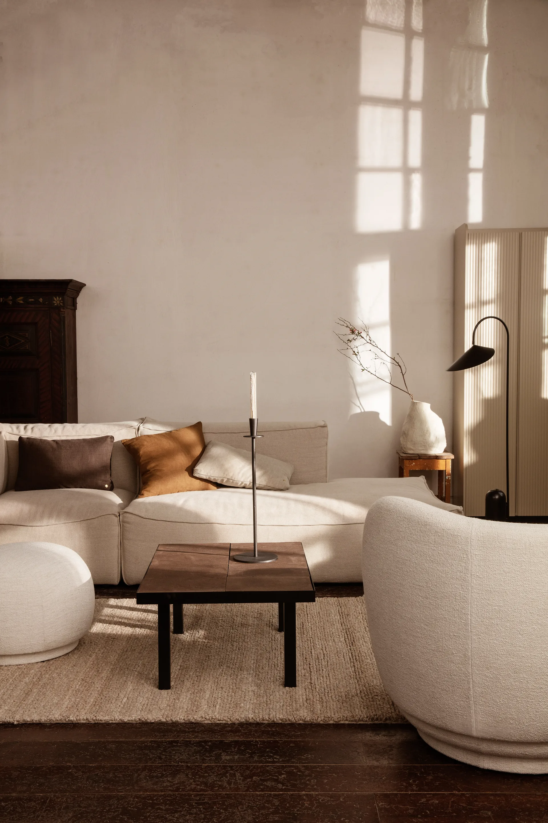 Sillón Rico boucle, Wool bouclé offwhite Ferm Living