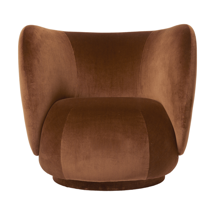 Sillón Rico lounge chair - Devoré velvet-Rust - Ferm Living