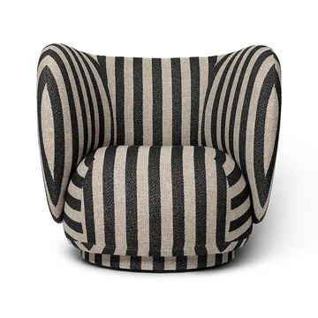 Sillón Rico lounge chair - Louisiana sand black - Ferm Living