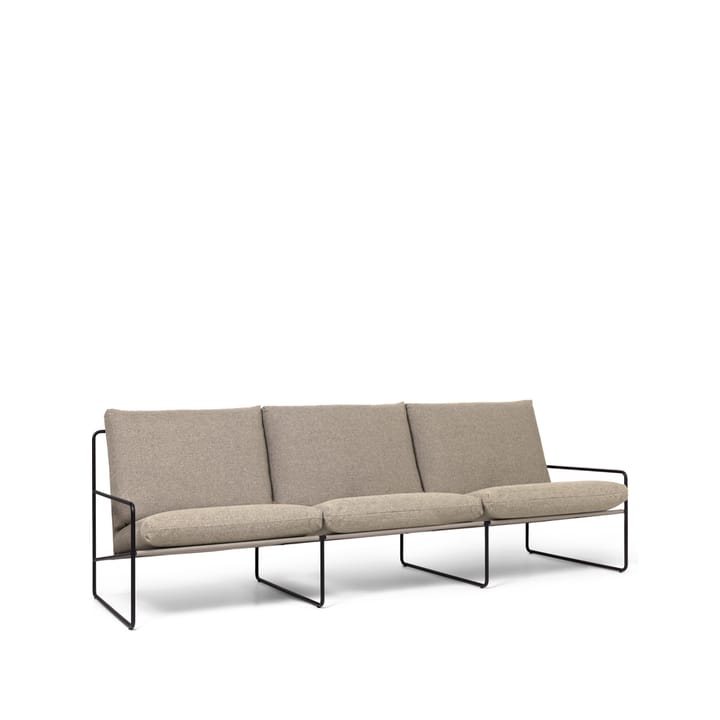 Sofá de 3 plazas Desert - Tela dark sand, base negra - Ferm Living