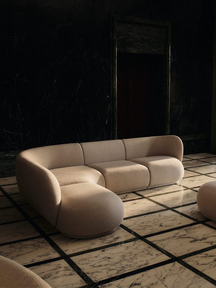 Sofá modular Rico open L (izquierda), Soft bouclé-natural Ferm Living