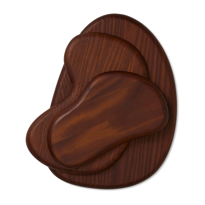 Tabla de cortar Cairn 3 piezas - Dark Brown - Ferm Living