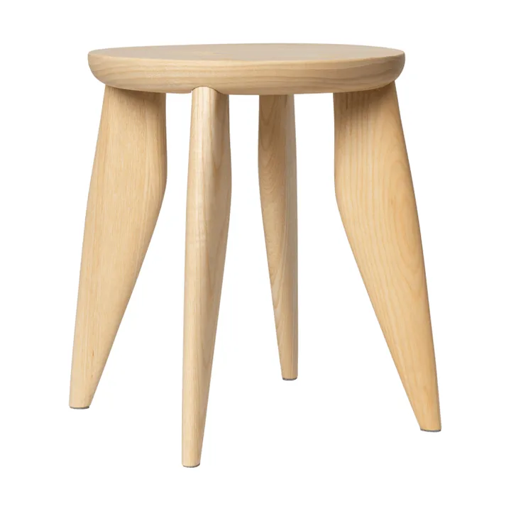 Taburete redondo Feve kids - Fresno sin tratar, Ø33x30 cm - Ferm Living