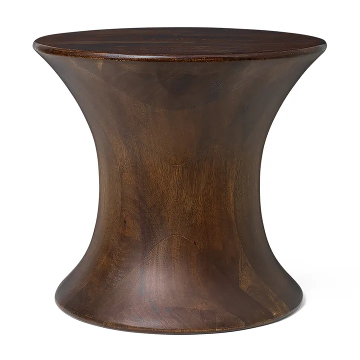 Taburete redondo Spin 30 cm - Madera de mango, Ø33,5x30 cm - Ferm Living
