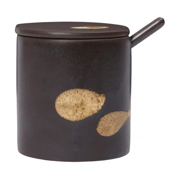 Tarro con cuchara Koyo - Dark brown-buff - Ferm Living
