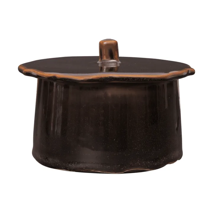 Tarro con tapa Marnen  - Carob brown, Ø13 × 7 cm - Ferm Living