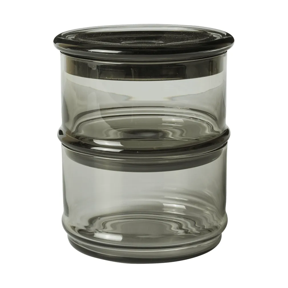 Tarros apilables Boya, 2 piezas, smoked grey Ferm Living